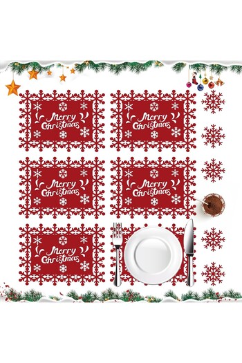 Flippy Set 12 Napkins and Coaster/Utensil Holders, Flippy, Merry Christmas, 6 Napkins 25x35 cm, 6 Coasters