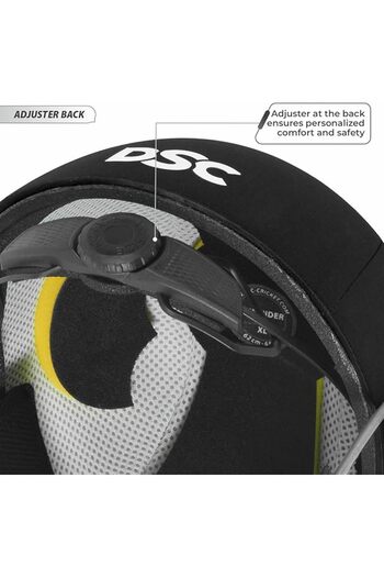 DSC Defender Cricket Helmet for Men & Boys | XL | Black | Adjustable Steel Grill | Lightweight
