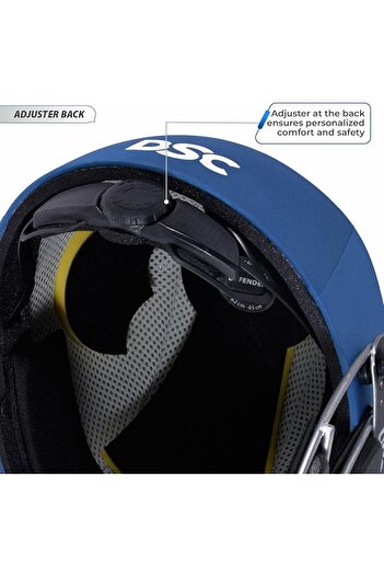 DSC Defender Cricket Helmet for Men & Boys | Large| Royal Blue |Adjustable Steel Grill |Lightweight