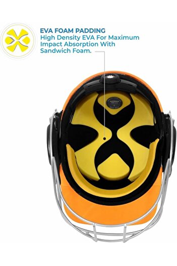 DSC Avenger Pro Cricket Helmet for Men & Boys | Large | Yellow | Steel Grill | Neck Guard