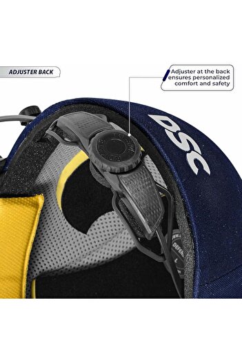DSC Defender Cricket Helmet for Men & Boys | XS | Navy | Adjustable Steel Grill | Lightweight