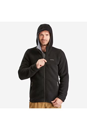 Decathlon Men's Warm Outdoor Fleece Jacket - Black - Nh500