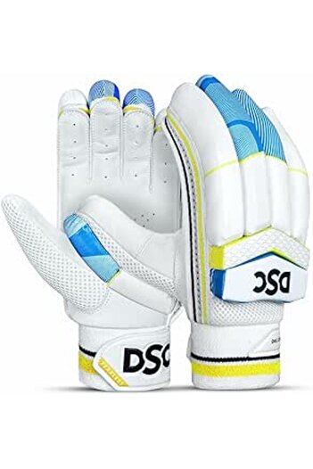 DSC Condor Motion Leather Cricket Batting Gloves, Youth Right (Orange White)