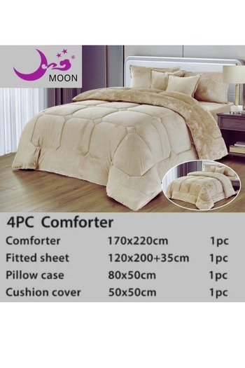 Moon Double-sided winter Comforter, velvet side, faux fur side, - 4-piece Comforter set, 170x220cm