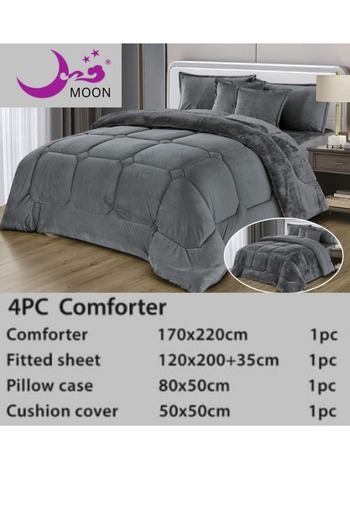 Moon Double-sided winter Comforter , velvet side, faux fur side, - 4-piece Comforter set, 170x220cm
