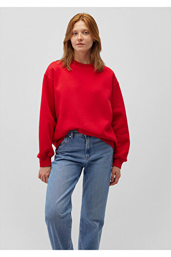 Mavi Women's Crew Neck Red Sweatshirt 1610198 -80791