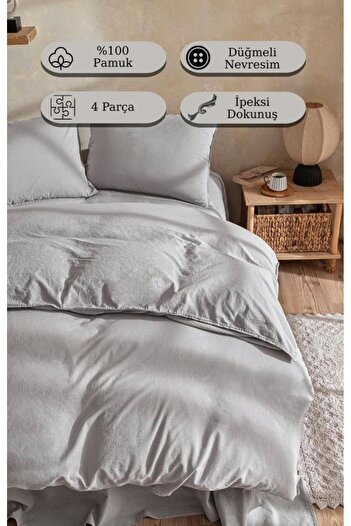 Karna Home Stonewash Cotton Duvet Cover Set 200X220