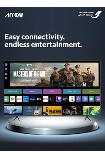 SAHM 75 Inch 4K Ultra HD Smart LED TV, Android 13, Frameless Design, Mirror Molded, Model SHM-75LPS