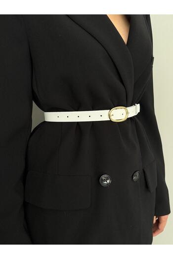 LİA KEMER Oval Gold Buckle Belt