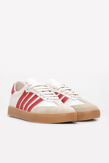 Ayakkabıhane Genuine Leather Inside and Out Beige Red Women's Casual Daily Shoes Ah0824026130306
