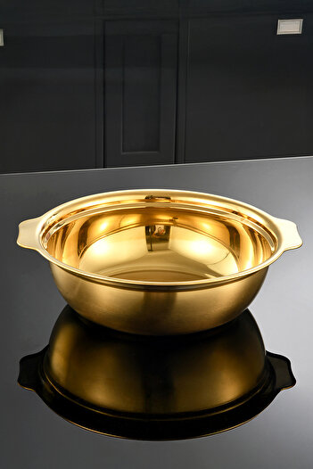 Vadi Gold Stainless Steel Mixing Bowl – Deep Round Kitchen Bowl 26 cm