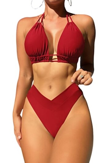 Mixbo Costum de Baie Mixbo, Doua Piese, Red Fantasy