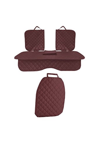 Metru Patrat Set of 2 Quilted Universal Car Seat Protectors, Burgundy, Washable, Waterproof