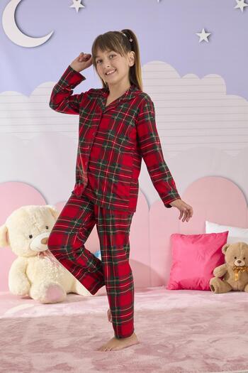 RAPAPA Girl's Suede Buttoned Pajama Set 3253