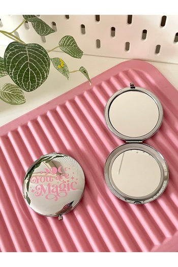 By Selen Suyolcu Mottolu Mini Handbag Mirror