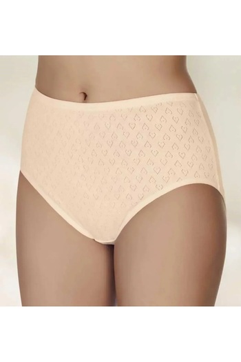 İki Yıldız 2-Pack Skin-Colored Women's Panties with Heart Detail, 2-Pack