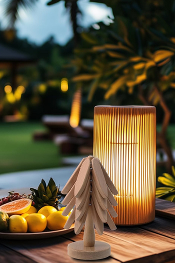 Home Verano 4-Piece Bamboo Tree Trivet Set with Stand, Folding, Heat Resistant, 20 cm