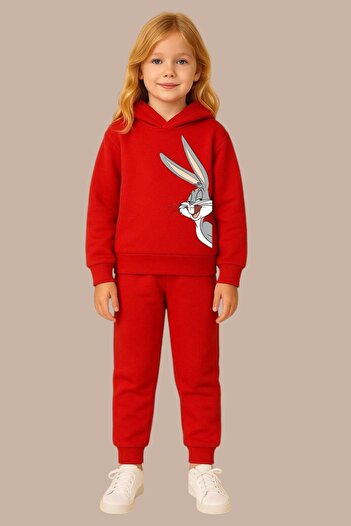 BENROMA Rabbit Printed 3 Thread Children's Tracksuit Set