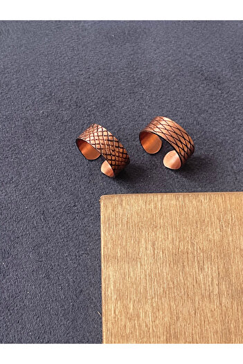 Rupen Kraft Handmade 100% Copper 2 Piece Design Ring Adjustable Copper Ring Unisex Copper Ring