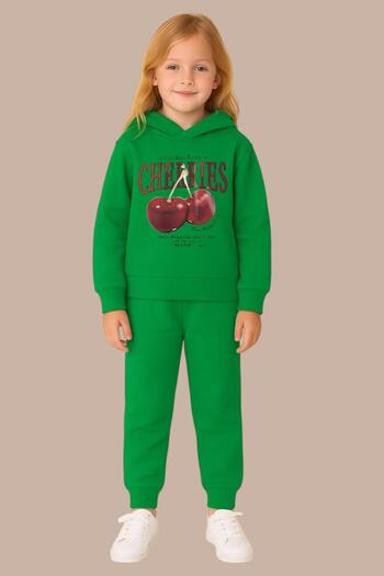 BENROMA Cherries Printed 3 Thread Children's Tracksuit Set