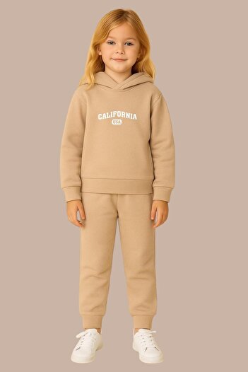 BENROMA California Usa Printed 3 Thread Children's Tracksuit Set
