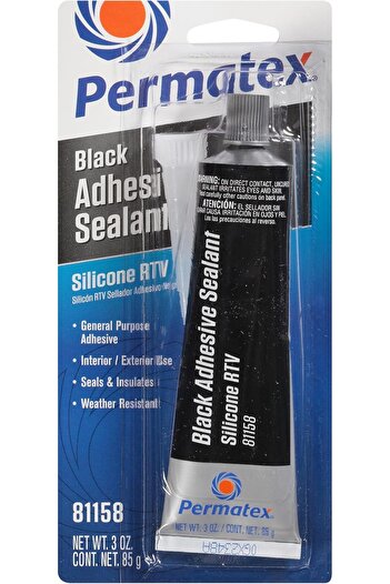 Permatex (16BR) مادة لاصقة مانعة للتسرب من السيليكون الأسود الصافي 0.85 جم عبوة من قطعة واحدة 81158