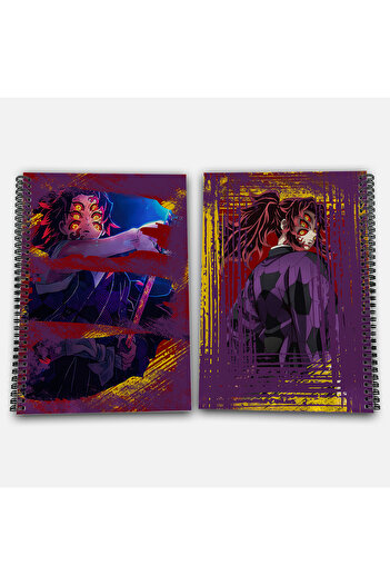 Define Moyas Demon Slayer Kokushibo Checkered A4 School Notebook 72 Sheets Model 2
