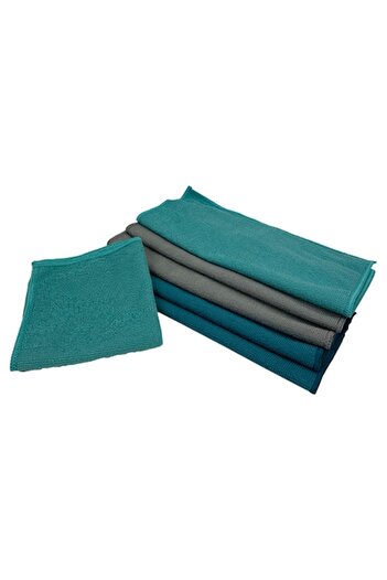 FRANDIS Set 6 cleaning cloths made of microfiber, Frandis, 30x30 cm, absorbent, gray/vermilion/blue