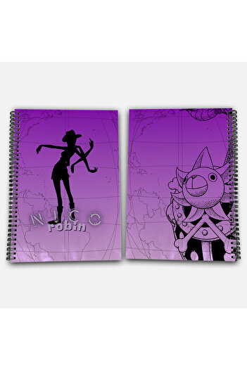 Define Moyas One Piece Robin Checkered A4 School Notebook 72 Sheets Model 2 - Straw Hat Series