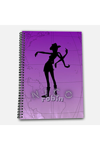Define Moyas One Piece Robin Checkered A4 School Notebook 72 Sheets Model 2 - Straw Hat Series