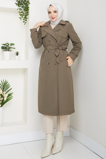 Niva Tesettür E4546 Araboy Lined Trench Coat