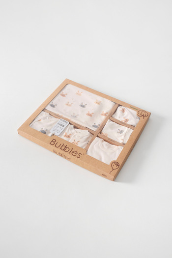 Kidsella 100% Organic Rabbit Printed 10-Piece Boxed Hospital Discharge Set