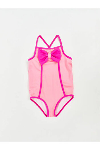 LC Waikiki Square Neck Bow Detailed Baby Girl Swimsuit