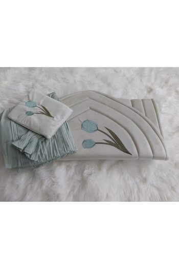 Generic Prayer Mat Set with Embroidered Cushion and Prayer Dress