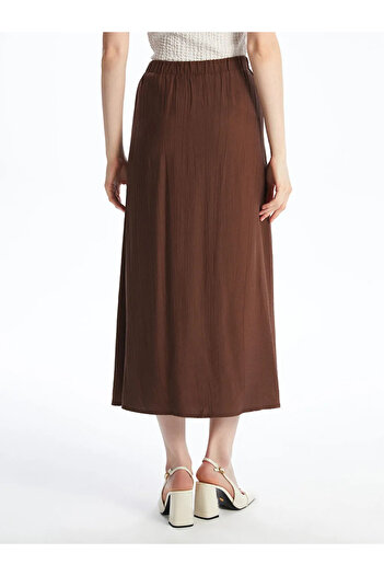 LC Waikiki Textured Pleated Skirt with Elastic Waist