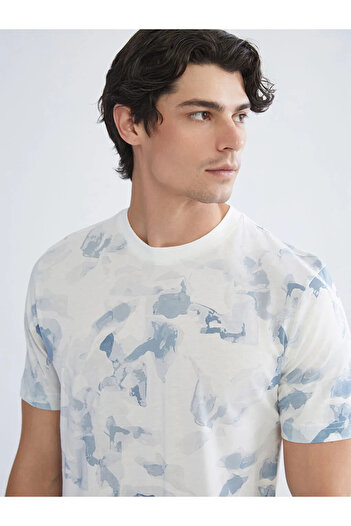 LC Waikiki Crew Neck Patterned Combed Cotton Men's T-Shirt
