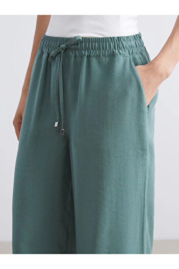 LC Waikiki Wide Leg Women's Trousers with Elastic Waist