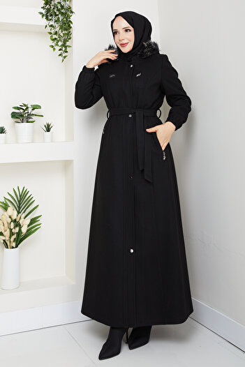 Niva Tesettür E2025 Full-Length Lined Coat
