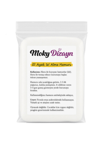 Moky Dizayn Air-Dry Clay, Ultra-Soft and Ultra-Light Dough for Baby Hand and Footprint Casting