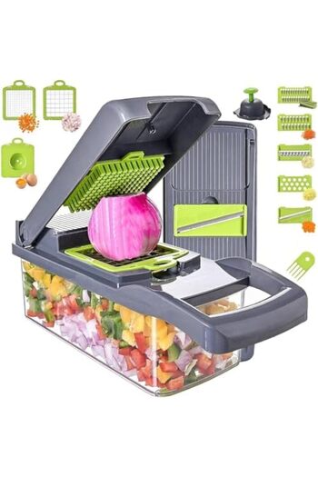 Generic 13-in-1 Vegetable Chopper Dicer with 7 Blades – Multi-Functional Veggie Cutter, Onion