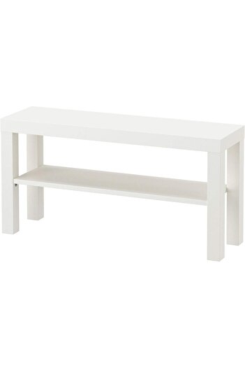 Generic TV Stand White Media Console Table, 90×26×45 cm