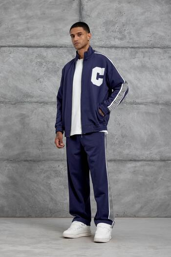 NOMARC Navy Blue Letter C Printed Oversize Tracksuit
