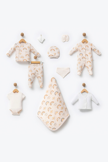 Kidsella 100% Organic Rainbow Patterned 10-Piece Hospital Discharge Set
