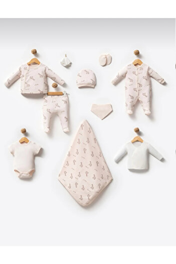 Kidsella 100% Organic Giraffe Patterned 10-Piece Hospital Discharge Set