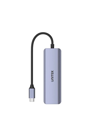 Unitek uHUB Q4 4-Port USB-C Hub, 5Gbps, LED, Aluminum, Space Grey | H1107K