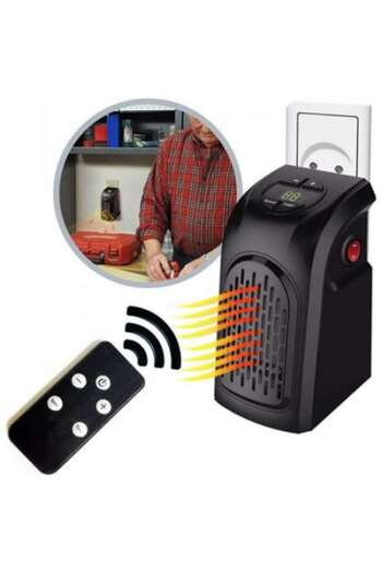 AisHa StoRe OnliNe Electric Portable Heater, Power 400W, with Remote Control and Timer, Black