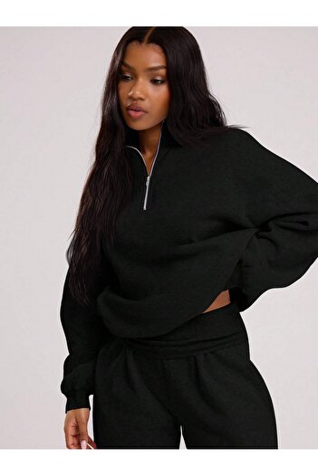 Velostra Unisex Half-Zip 3-Thread Thick Winter Unprinted Sweatshirt
