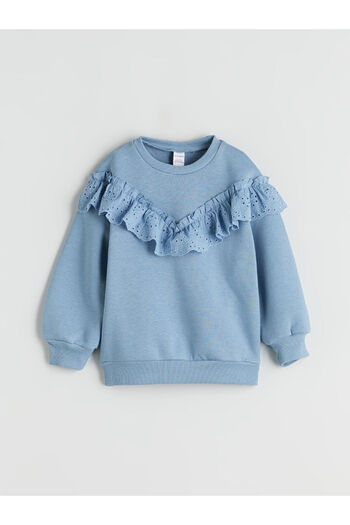 LC Waikiki Crew Neck Ruffled Girls' Sweatshirt