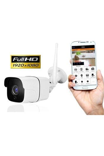 BabyToy BabyToy™ AG09 WIFI IP Outdoor Surveillance Camera, FullHD 2MP 1080p, Phone/PC Connection, Black