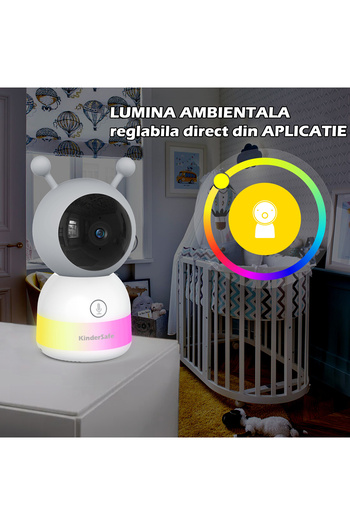 LikeSmart Baby Monitor WiFi 4 in 1 KinderSafe 4k 5", Phone/Tablet App, RGB Ambient Light